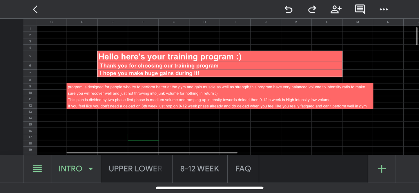 Upper Lower hypertrophy 12 week training program